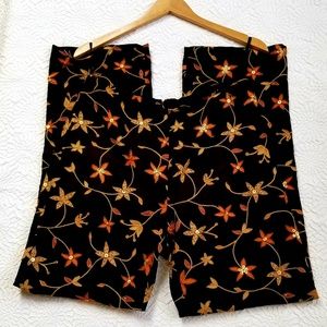 VTG Muse Highwaiste Embroidered Beads Silk Slacks